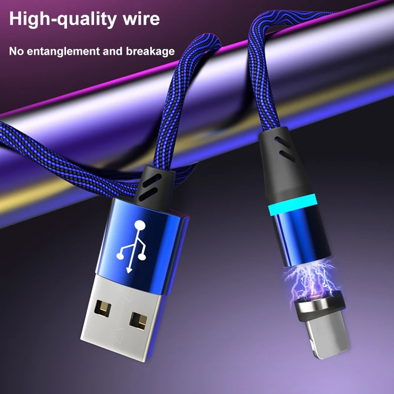 1 м светящийся Магнитный зарядный кабель Micro USB для iPhone 11Pro Max XR магнитное зарядное