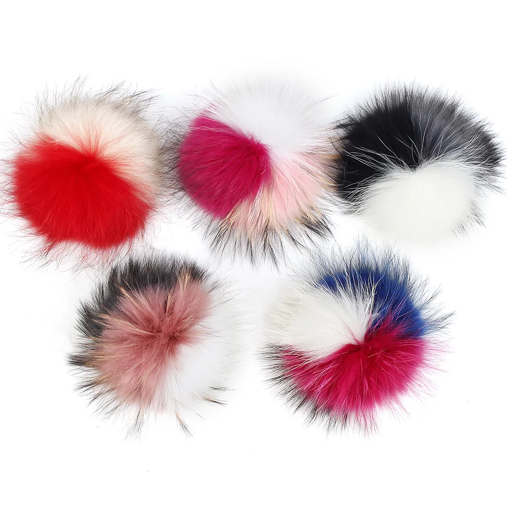 Geebro 15 см помпон енота три цвета пэчворк DIY пушистые меховые шарики для детей