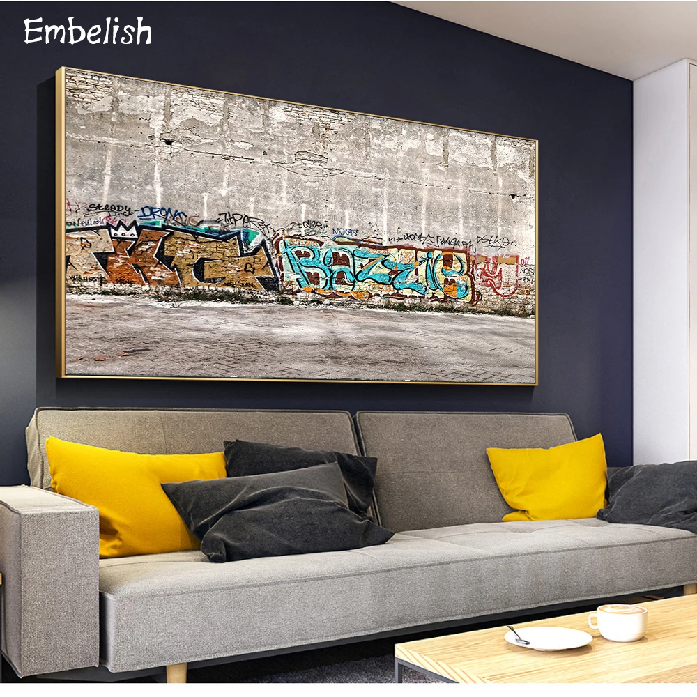 

1 Pieces Hot Selling Abstract Graffiti Letters Wall Art Posters For Living Room Modern Home Decor Pictures HD Canvas Paintings