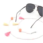 Женские ретро-очки с кисточками и бусинами, Нескользящие солнцезащитные очки, очки, цепочка с бусинами, ремешок шнурок для очков, держатель для очков, шейный ремешок, новое поступление