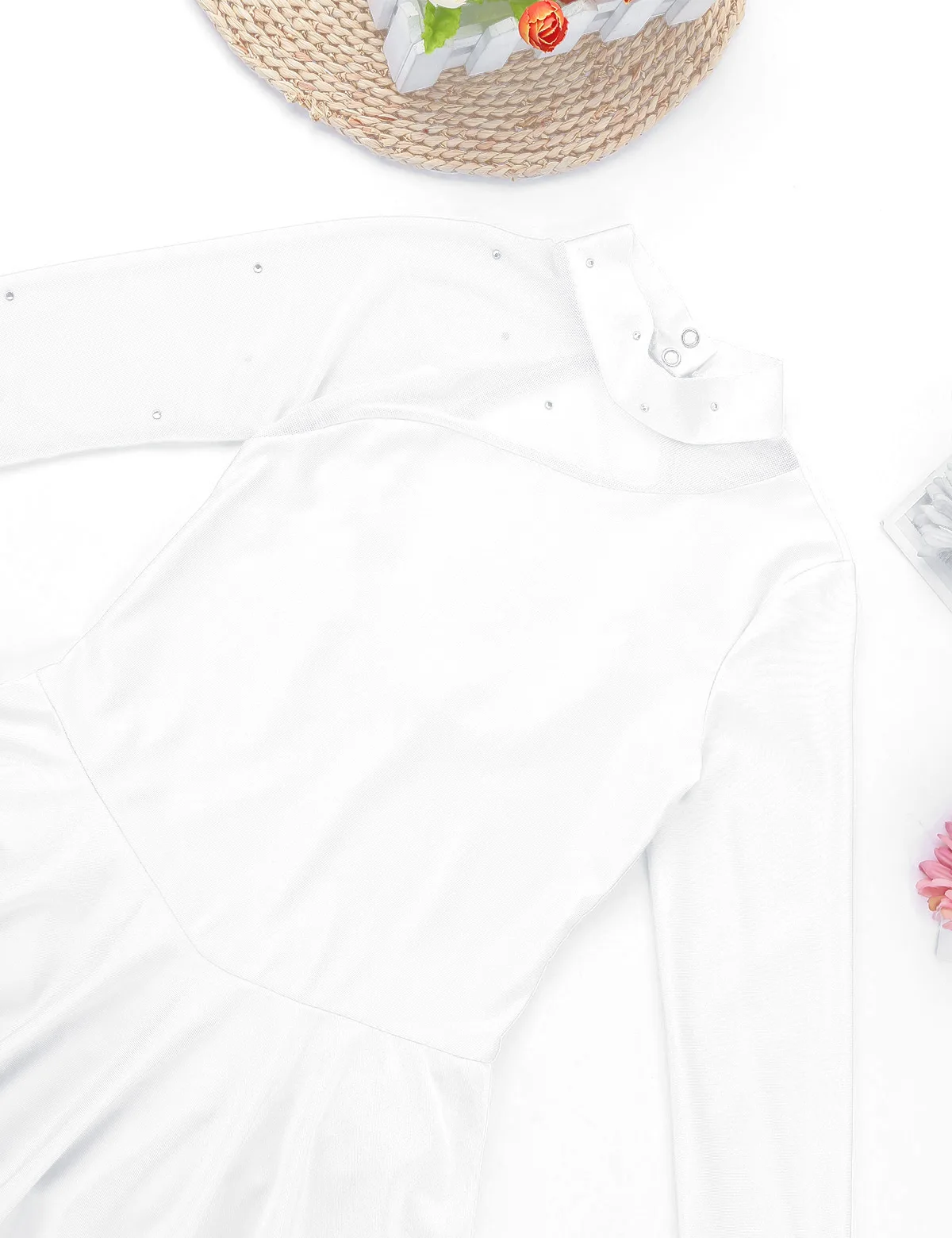 Детские Стразы для девочек Тюлевое платье с длинными рукавами фигурного катания