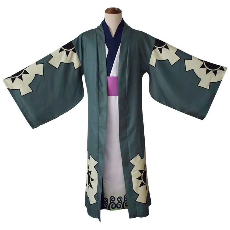 

Halloween Funny Costume Show Roronoa Zoro Full Cosplay Costume Full Set Includes Green Wig Gold Earrings Shoes