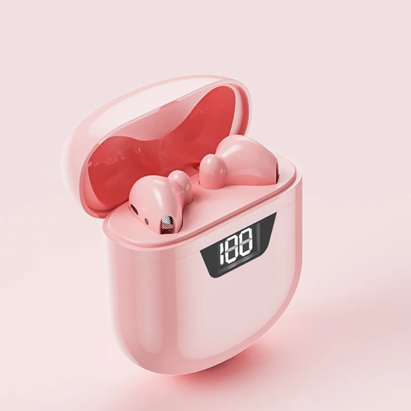 

TWS Headphones Wireless Bluetooth Earphone Handsfree Stereo Sound Pink Earbuds With Microphone Gamming Headset PK i7 i12 i9000