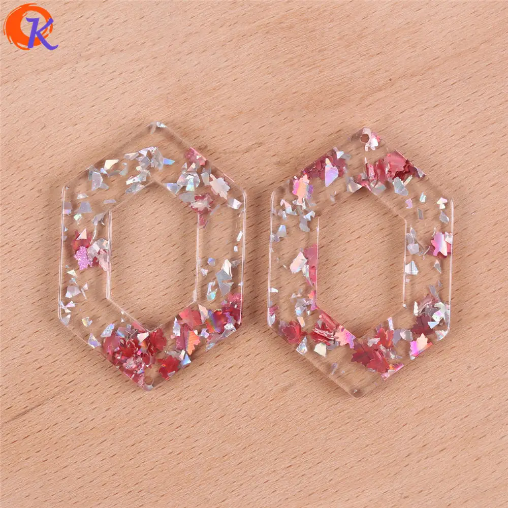 

Cordial Design 50Pcs 30*44MM Jewelry Accessories/Hand Made/Glitter Powder Effect/Hexagon Shape/Earring Making/Earring Findings