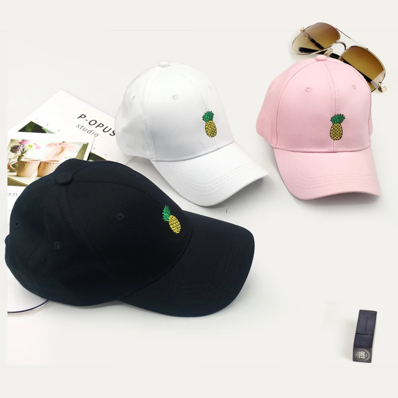 Мужская и женская бейсболка с вышивкой в виде ананаса для папы хлопковая
