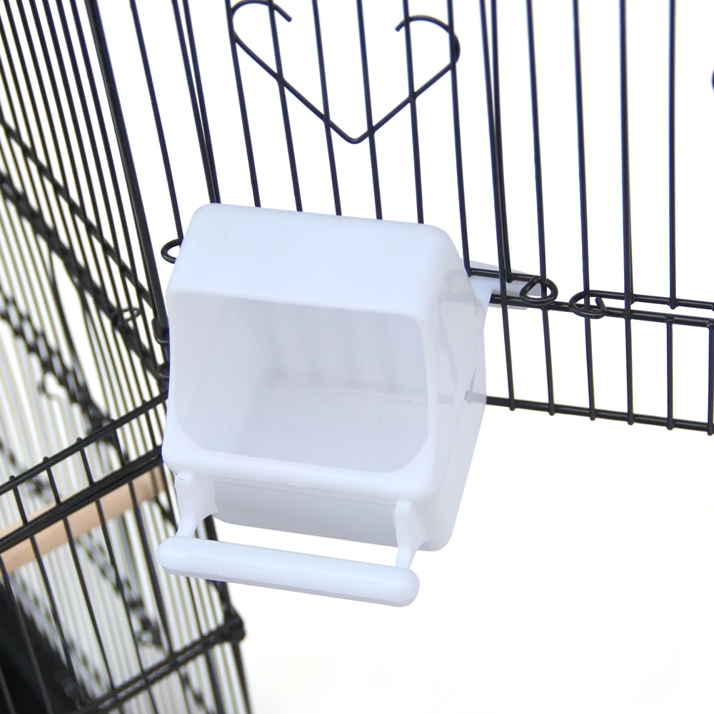 

39" Bird Parrot Cage Canary Parakeet Cockatiel LoveBird Finch Bird Cage with Wood Perches & Food Cups Black(3019) US Stock