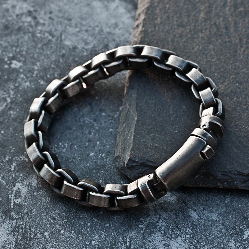 Мужской браслет из титана и стали в стиле ретро с паровозиком простые трендовые
