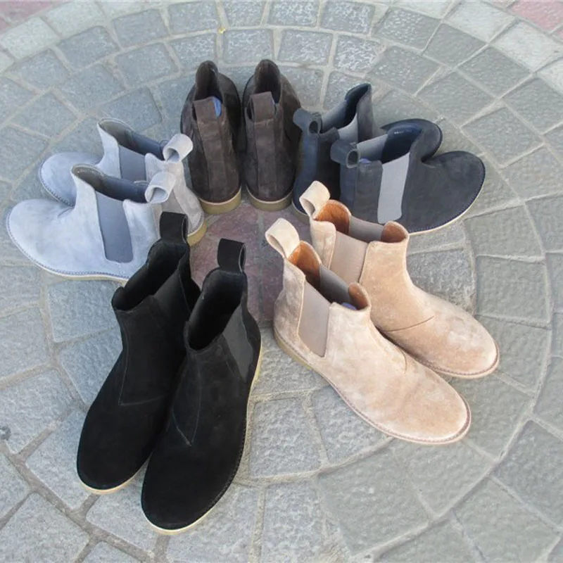 

scrub shoes rubber sole personality men shoes winter Chelsea boots all-match puymartin sleeve boots top quality winter shoes