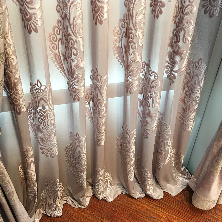 

High-end Velvet Gilded Curtains for Living Dining Room Bedroom Blackout Curtains High End European style Luxury Window Valance