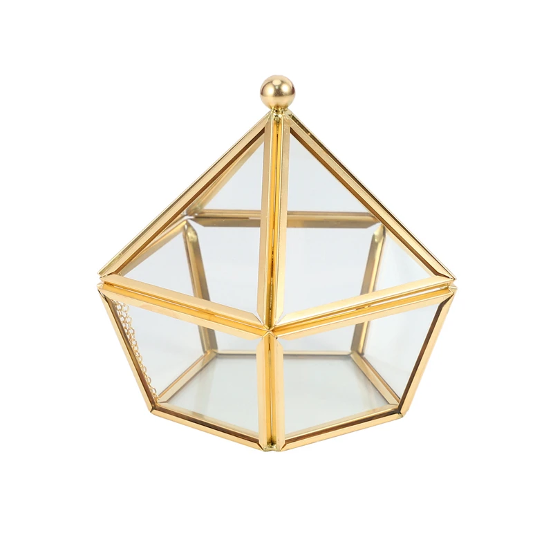

Glass Ring Box Wedding Jewelry Case Immortal Flower Glass Cover Creative Home Decoration
