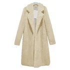 Женское пальто из искусственного меха средней длины, верхняя одежда, куртка, осенне-зимние теплые топы, женская меховая Тедди куртка, женское плюшевое пальто, верхняя одежда