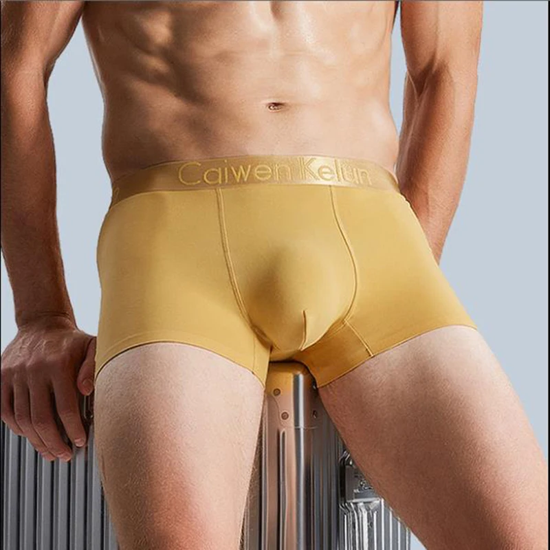 

7 color High Elastic Traceless Mens Combed Cotton Breahtable Sexy Boxer Non Fading Hot Erotic Gay Underwear