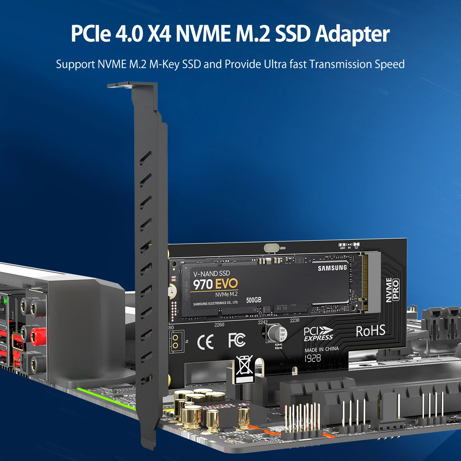 ampcom m 2 nvme ssd на pcie 40 адаптер карта 64 гбит