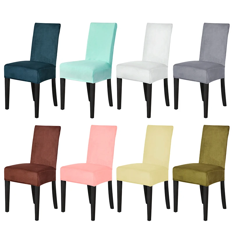 Бархатный плотный Чехол для стула из спандекса Эластичный чехол зимний теплый