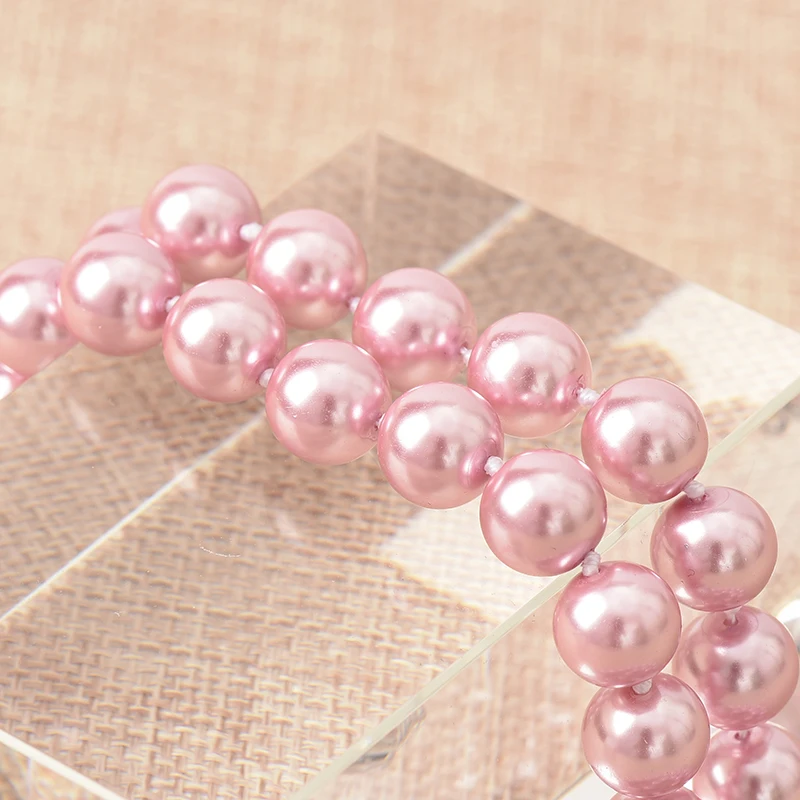Pretty 10mm Size For Pink Pearls Necklace Jewelry Making Handmade Diy Imitation 18inch Statement Women H848 | Украшения и