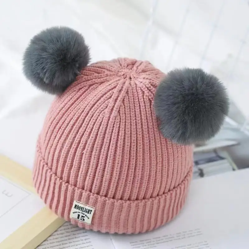 

Girls Boys Winter Autumn Hats Newborn Baby Casual Knitting Caps Infant Woolen Children Lovely Beanie Infant Knitted Accessories