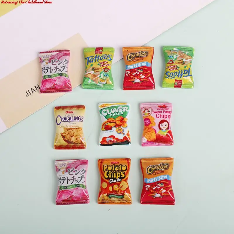 

10pcs/set Dollhouse Miniature Kitchen Food Potato Chips DIY Pretend Play Toys