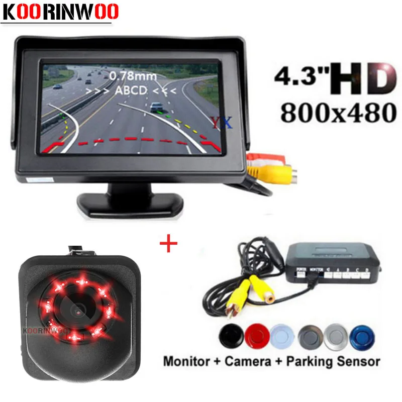 Парктроник Koorinwoo 2 4G 4 датчика CCD камера заднего вида|Датчики парковки| |