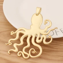 1 Piece Matte Gold Color Large Octopus Squid Charms Pendants Nautical Steampunk for Necklace Jewellery Making Accessories