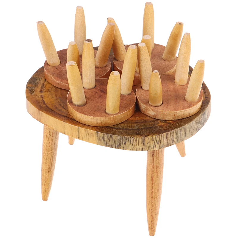 

5PCS/1Set Wooden Table Chair Miniature Craft Dollhouse Landscape Furniture Toy Dining Room Kitchen Decor Children Gift