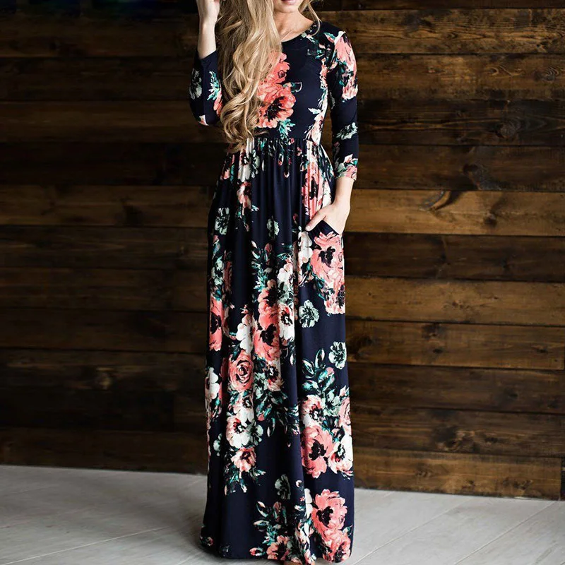Женское летнее длинное платье с цветочным принтом размеры до XXXL | Мать и ребенок