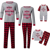 2020 talloly autumn and winter fashion plaid home service two piece christmas parent child outfit new spot