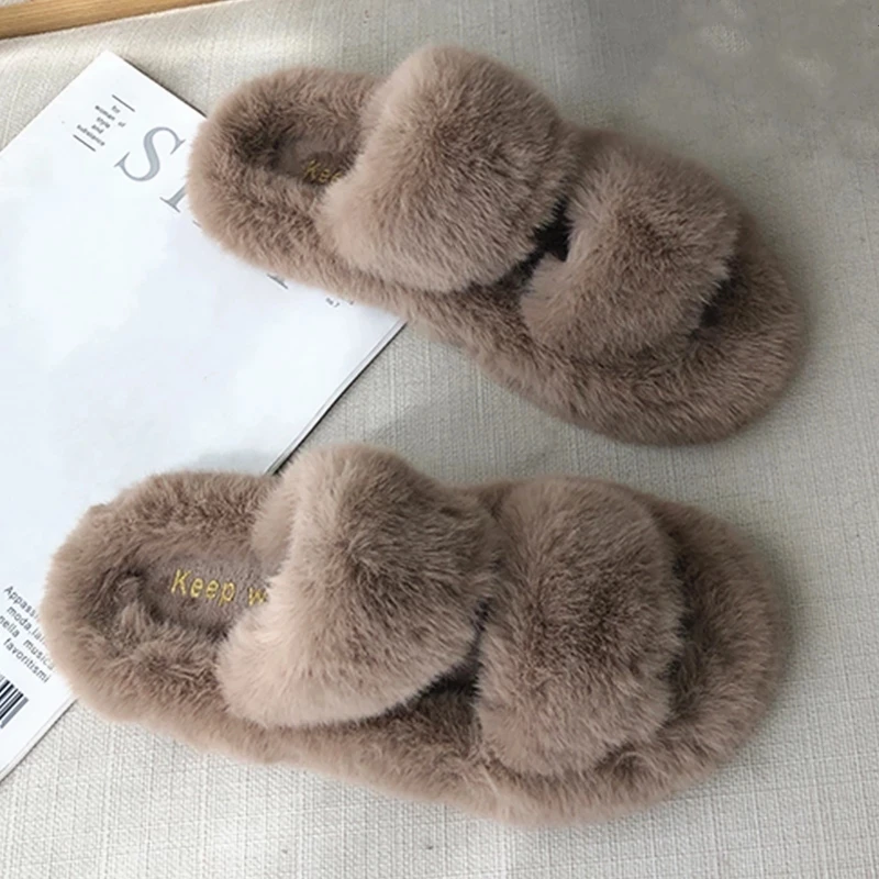 

2021 Winter Women's autumn Shoes Memory Foam Soft Cozy Furry Faux Fur Warm Shoes Skin-Friendly Plush Slippers for home Unisex