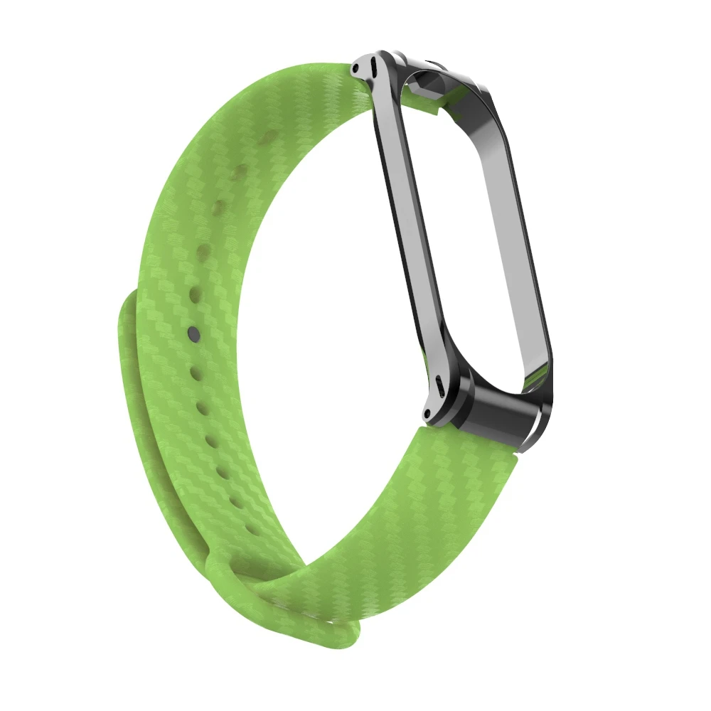 Hangrui mi Band 4 силиконовый чехол из углеродного волокна для Xiaomi mi band 4 ремешок металлический каркас браслет mi band 3 ремешок из нержавеющей стали