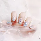 24 шт., декоративные накладные ногти с искусственным жемчугом