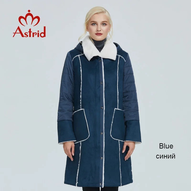 438 blue Астрид новая зимняя куртка для женщин размера плюс Куртка парка однотонная кожаная одежда женское зимнее пальто AM-2082 - Цвет: 438 blue