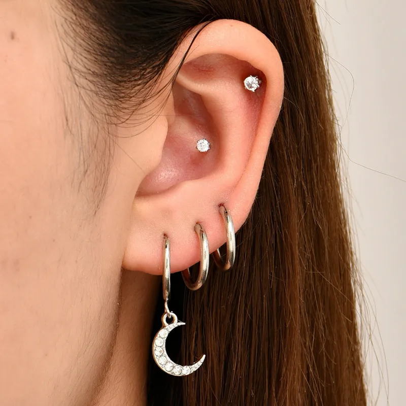 

Crescent Pendant Earrings Set New Simple Fashion Jewelry 2021 for Women