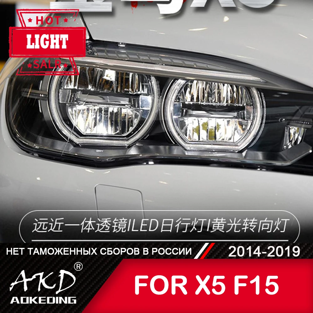 

Для автомобиля BMW X5 F15 фара 2014-2018 X6 ангел Автомобильный аксессуар туман светильник s дневные ходовые светильник DRL H7 светодиодный Bi Xenon лампы г...