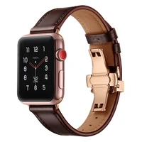 2020 classic oil wax leather wrist belt bracelet for apple watch band 38424044mm series 5 4 3 2 replacement iwatch strap