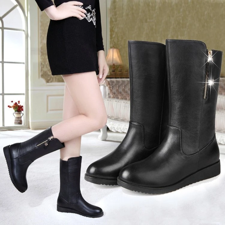

Women's shoes 2021 plus calfskin boots women's shoes fashion women's casual autumn and winter party women's boots 35-43 size