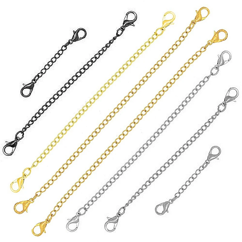 

5pcs Stainless Steel Necklace Extender Chain With Lobster Clasp Extension Chain Bulk For Diy Jewelry Findings Making supplies
