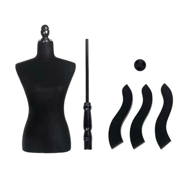 

Adjustable Female Mannequin Dress Torso Clothing Display /w Tripod Stand Black