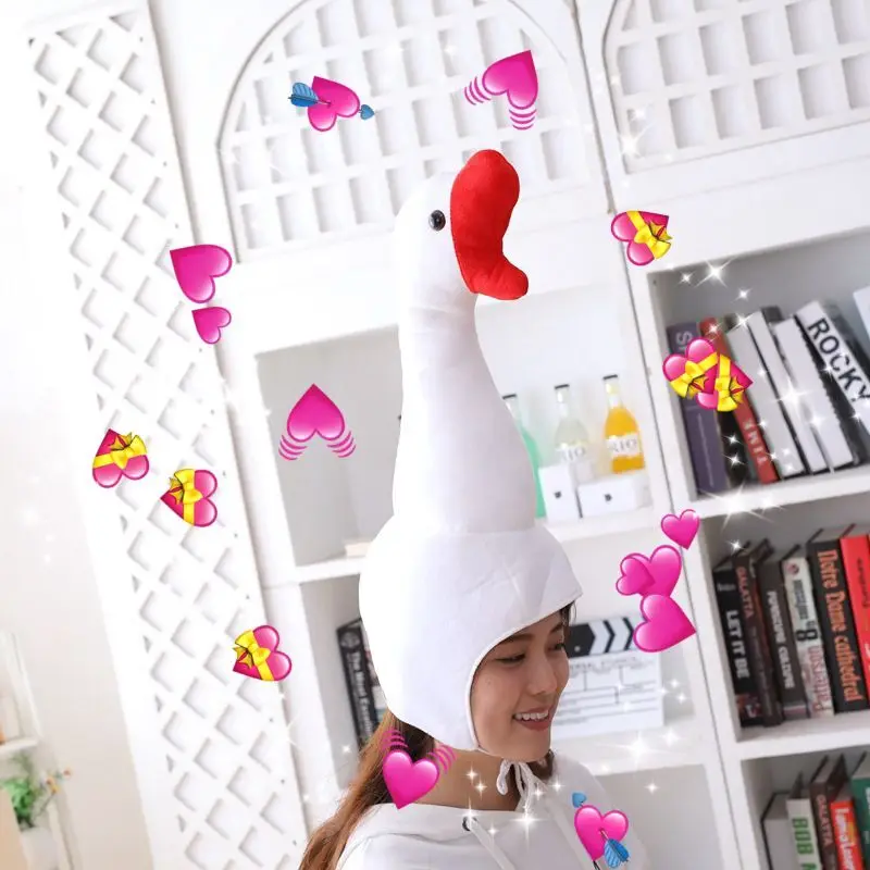 

Goose Head Weird Hat Party Cosplay Hats Cute Kawayi exaggerate Fool Play Game