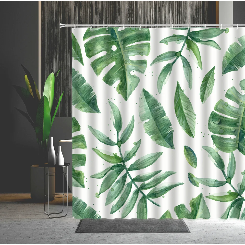 

Растение из тропического леса пальмовых листьев монстера кактус душ Шторы Водонепроницаемая занавеска для ванной Шторы Водонепроницаемый...