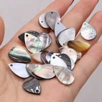 10pcs natural black shell pendant mother of pearl drop shaped pendant for jewelry making diy necklace earrings accessory
