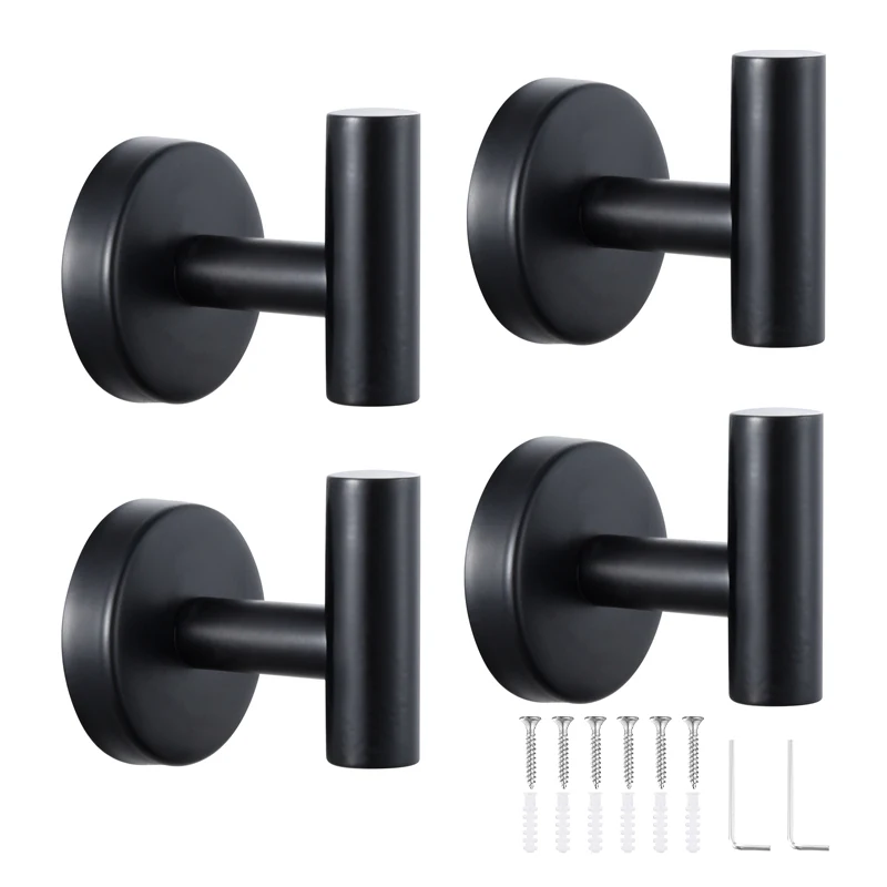 

Home Handdoek Haken Bathroom Haken Muur Haak Matte Black Kapstokken handdoek Hanger Gewaad Houder Voor Badkamer Decorate