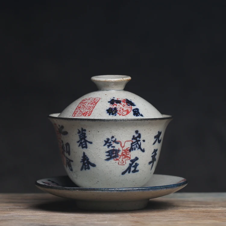 

Древние путь LAN макияж грубая керамика маленький тюрен мини кунфу чай под глазурью керамическая чаша три чашки