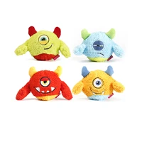 dog toy q monster fleece squeaky chew toy for teeth cleaning with bouncy ball inside q baby interactive floating toy for dog