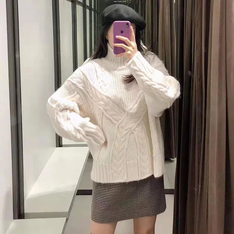 Свитер Invierno водолазка крест-накрест свитера мода 2019 женские зимние блузы Mujer De Moda