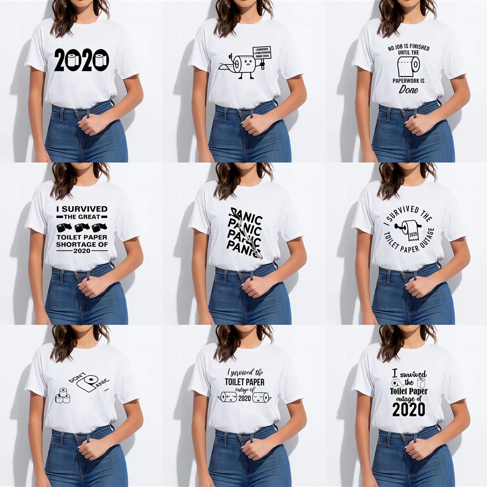

New White T shirt Women simple Creativity Funny Print Roll paper Graphic New Harajuku Aesthetic T-shirt Fashion Loose Pop Tshirt