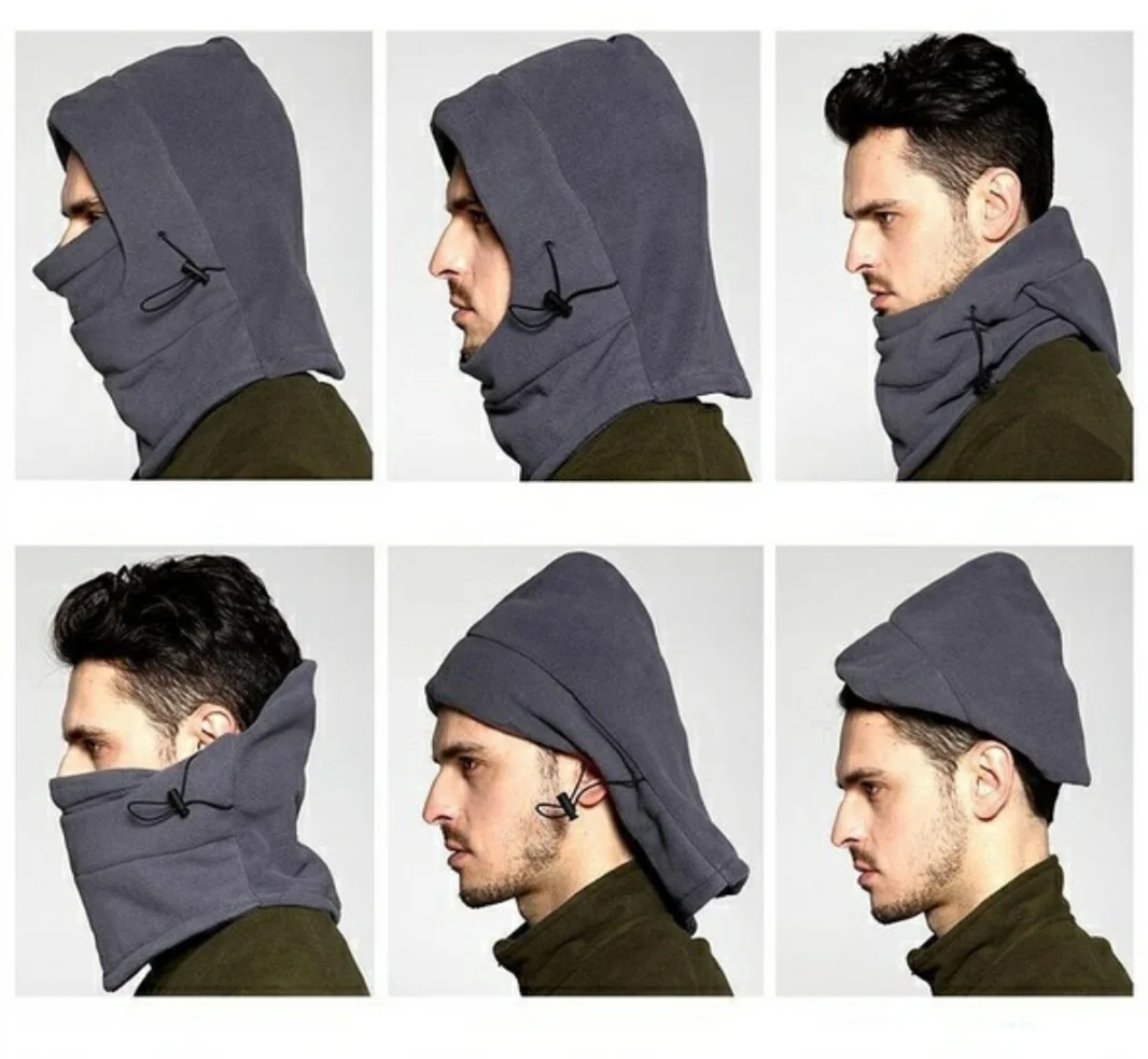 

6 in 1 Thermal Fleece Balaclava Hood Police Swat Ski Bike Wind Stopper Mask Outdoor camping equipment edc gear