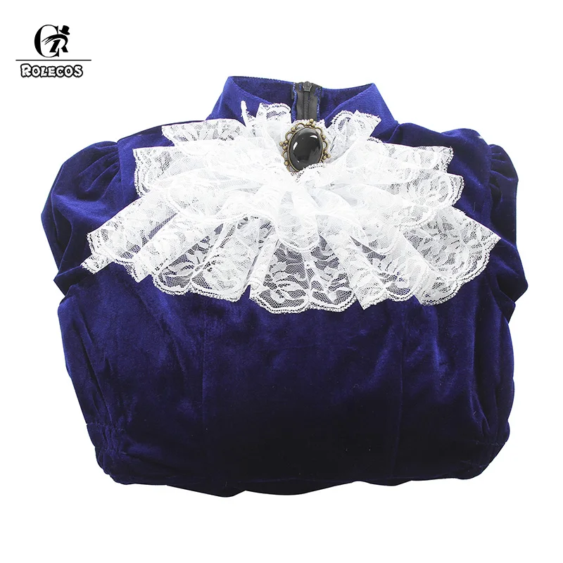 ROLECOS женское средневековое Ренессанс ретро платье темно синее плотное бархатное