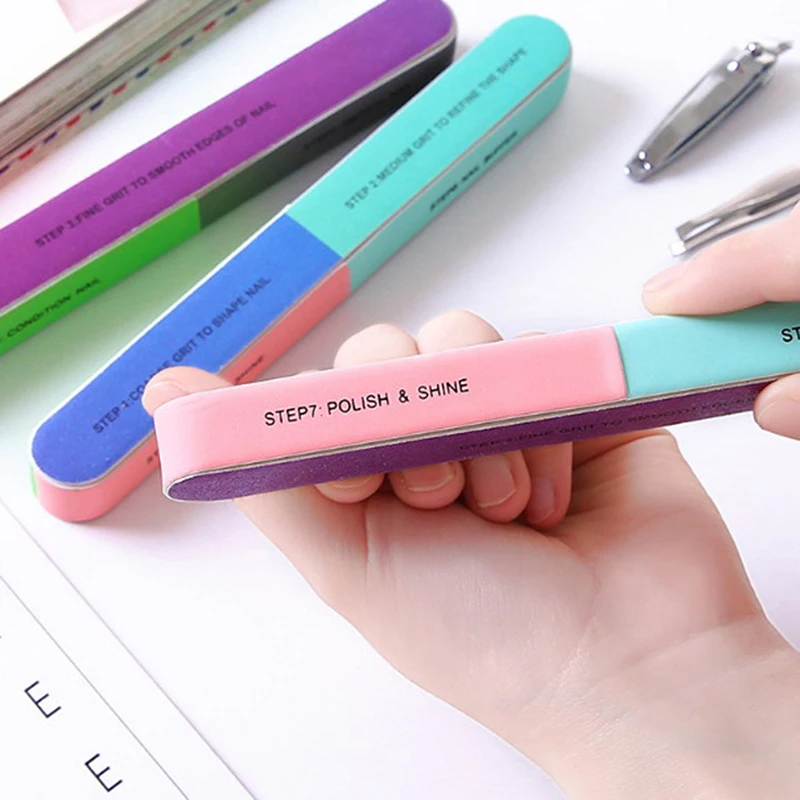 

2PCS/set Professional Six-sided Nail File Polishing File Nail Printing Sanding Tool Nail File