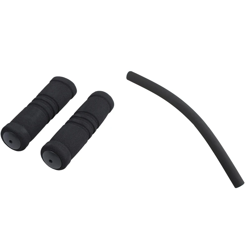 

1 Pair for MTB Bike Bicycle Handle Handlebar Soft Sponge Bar Grips & 1 Pcs Bike Rough Tube Handlebar Grips Cover Plug