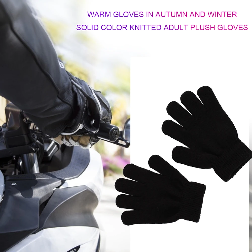 

Full Finger Gloves Solid Color Knitted Winter Warm Biking Portable Dustproof Cycling Parts for Adults Men Women Mittens