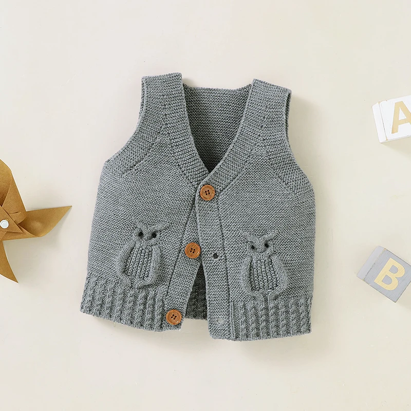 

Свитер для младенцев, однотонный Вязаный топ для новорожденных девочек и мальчиков, кардиганы, модная одежда для младенцев с 3D совами, куртк...